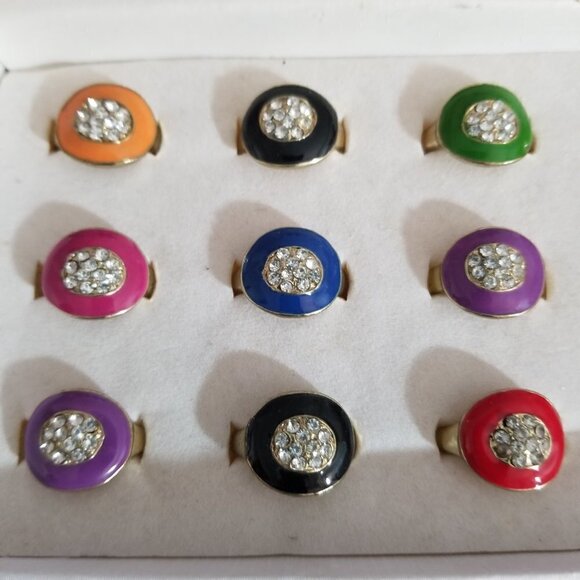 ❤️Your choice of Enamel  Crystal Rings Size 8.75 ❤️ - Picture 9 of 14